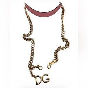 Dolce Gabbana Purse Strap Gold And Pink As Is